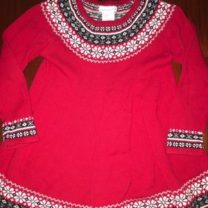 Girls red and black sweater dress